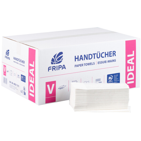 Fripa Handtuchpapier IDEAL, 250 x 500 mm, C-Falz, hochweiß