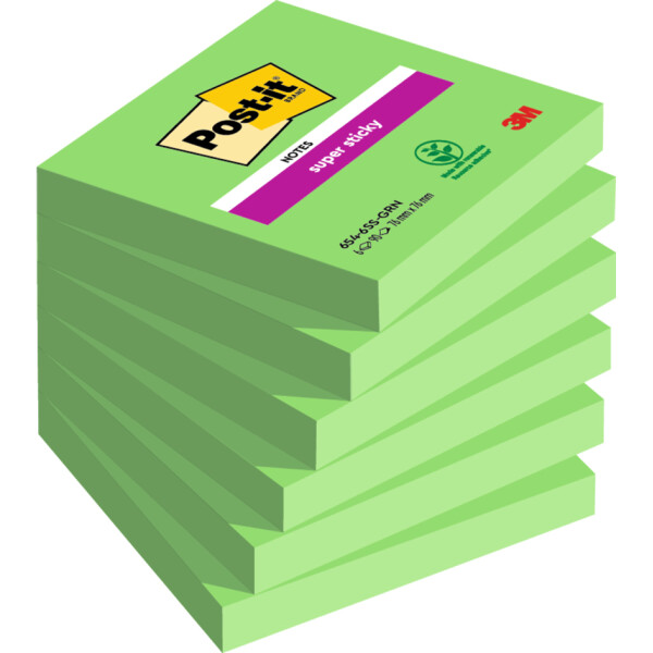 Post-it Haftnotizen super sticky notes, 76 x 76 mm, grün
