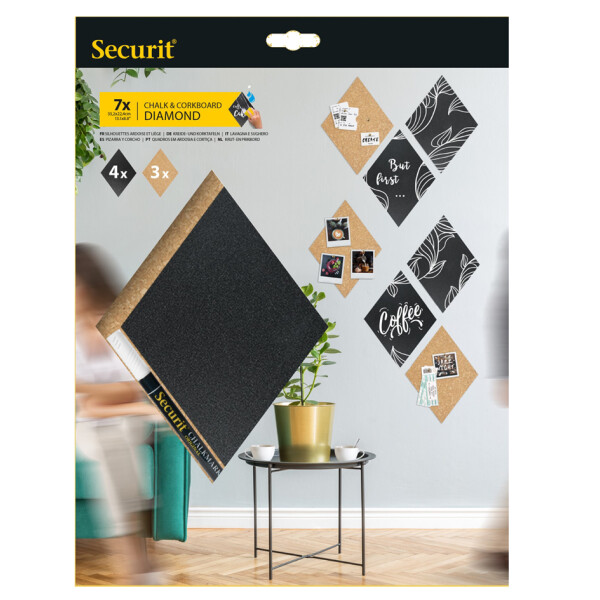 Securit Kreide- & Korktafel SILHOUETTE "Diamond"