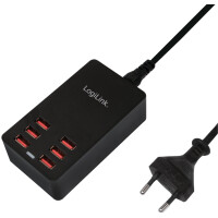 LogiLink USB-Tisch-Ladegerät, 8-Port, 44 Watt, schwarz