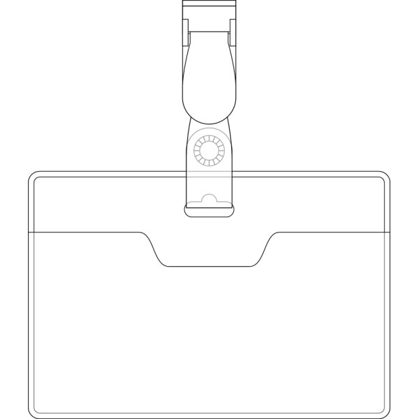 pavo Namensschild, mit Clip, 60 x 90 mm, transparent