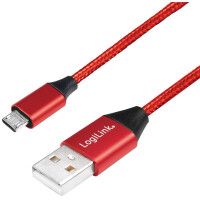 LogiLink USB 2.0 Kabel, USB-A - Micro-USB Stecker, 0,3 m