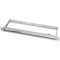 LogiLink 19" Keystone Patch Panel, geschirmt, schwarz