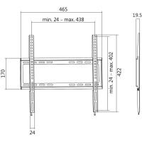 LogiLink TV-Wandhalterung, flach, für 81,28 - 139,7 cm