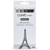 COPIC Marker ciao, 5+1 Set "Warm grey tones"