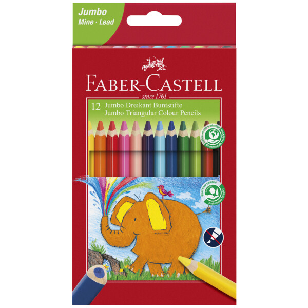 FABER-CASTELL Dreikant-Buntstifte Jumbo, 24er Etui