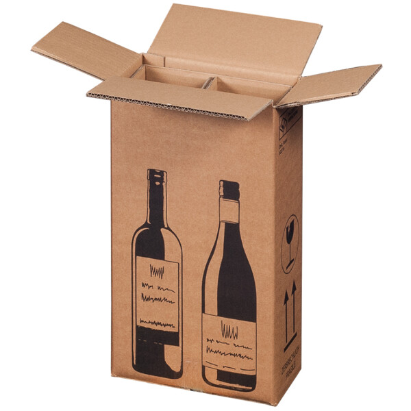 SMARTBOXPRO Flaschen-Versandkarton, für 2 Flaschen