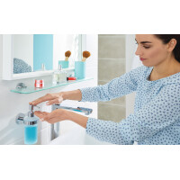 tesa Seifenspender SMOOZ, satiniertes Glas, Füllmenge 200 ml