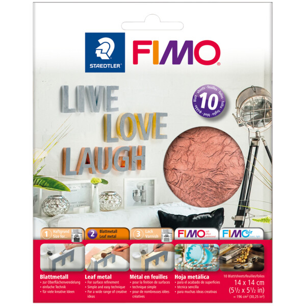 FIMO Blattmetall, gold, 10 Blatt