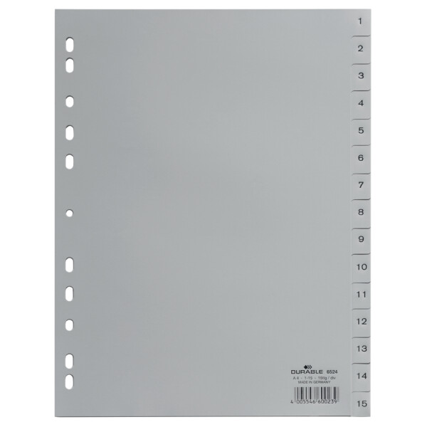 DURABLE Kunststoff-Register, Zahlen, A4, 31-teilig, 1 - 31