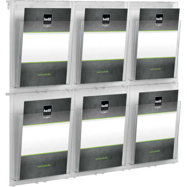 helit Wanddisplay "the placativ", 9 x DIN A4 hoch, glasklar