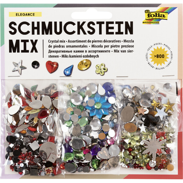 folia Schmucksteine-Set ELEGANCE, über 800 Teile, sortiert