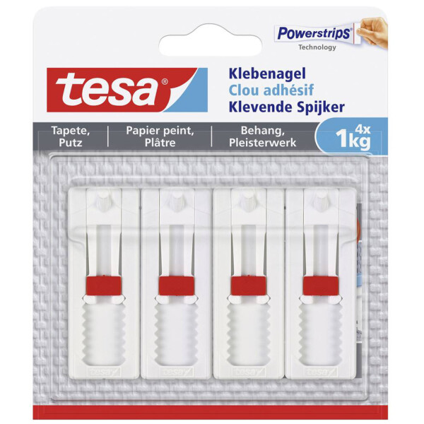 tesa Powerstrips Klebenagel f&uuml;r Tapete und Putz, 1,0 kg