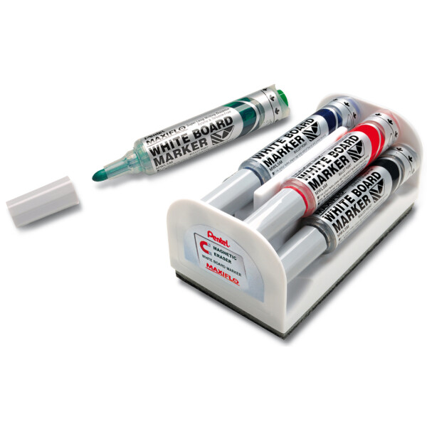 Pentel Whiteboard-Marker Set MAXIFLO MWL5S, mit Schwamm