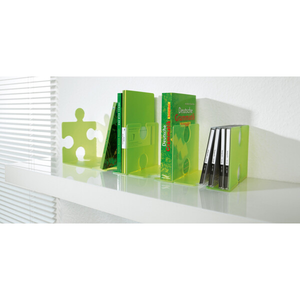 HAN Buchstütze PUZZLE, 2er Set, grün-transluzent