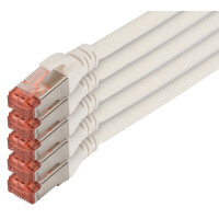 DIGITUS Patchkabel Kat. 6, S FTP, 7,0 m, grau, 5er