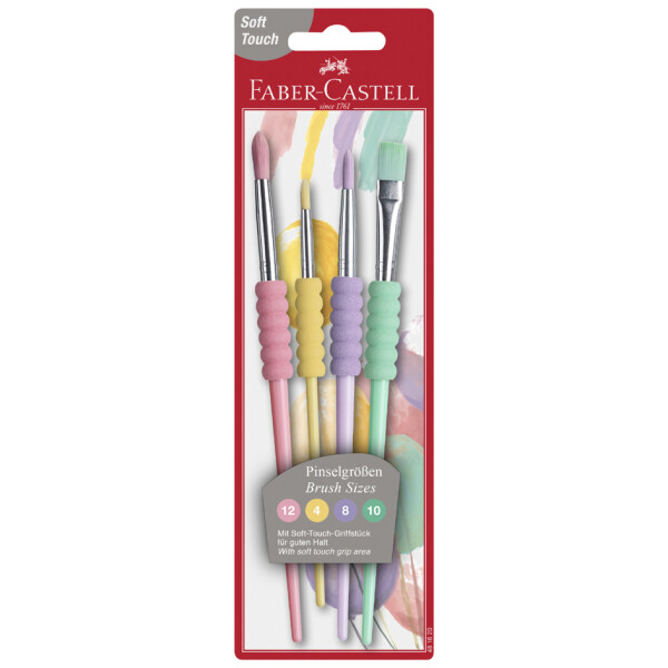 FABER-CASTELL Synthetikhaarpinsel-Set Pastell