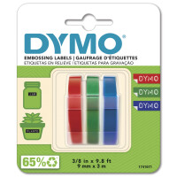 DYMO Prägeband 3D, 9 mm x 3 m, sortiert, glänzend