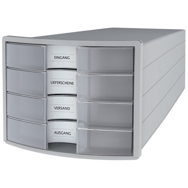 HAN Schubladenbox IMPULS 2.0, 4 Schübe, lichtgrau blau