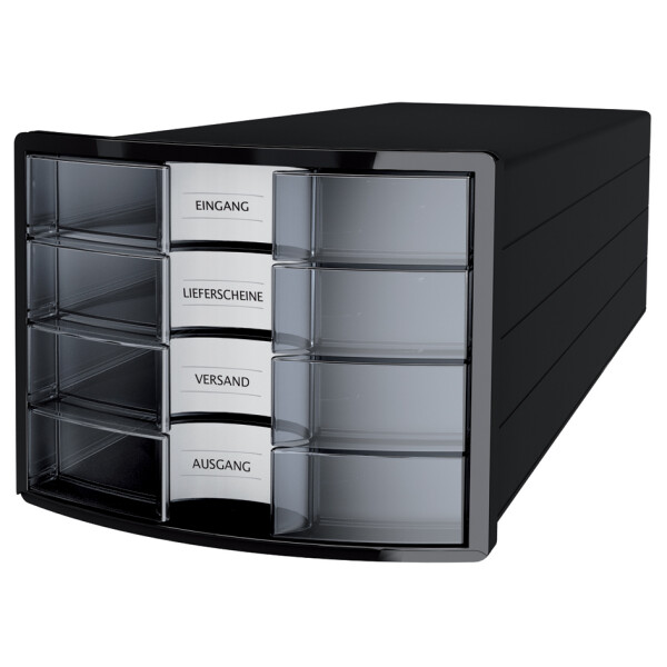 HAN Schubladenbox IMPULS 2.0, 4 Schübe, lichtgrau blau