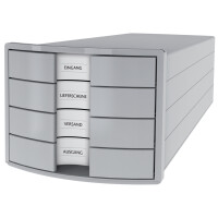 HAN Schubladenbox IMPULS 2.0, 4 Schübe, lichtgrau blau