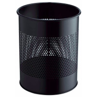 DURABLE Papierkorb METALL, rund, 15 Liter, metallic silber