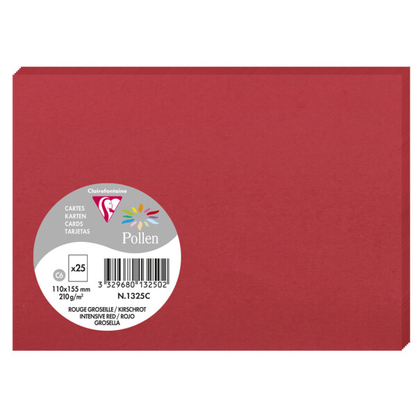 Pollen by Clairefontaine Karte C6, kirschrot