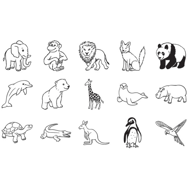 HEYDA Motivstempel-Set "Zootiere", Klarsicht-Runddose