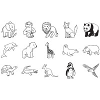 HEYDA Motivstempel-Set "Zootiere",...