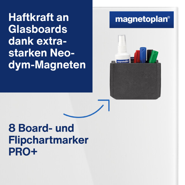 magnetoplan Stifteköcher magnetoTray, medium, rot