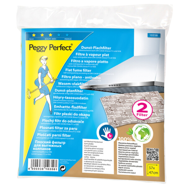 Peggy Perfect Dunstflachfilter, mit Wechselhandschuh
