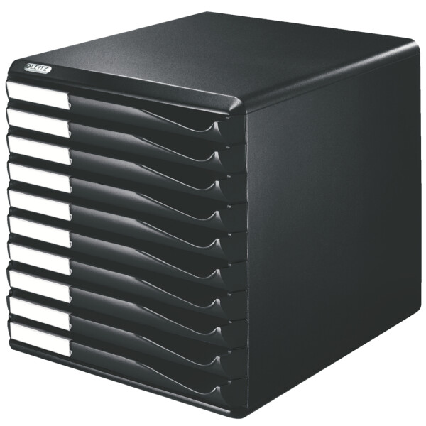 LEITZ Schubladenbox Formular-Set, 10 Schübe, lichtgrau rot