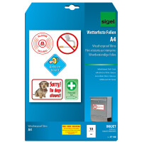sigel Inkjet-Folie, DIN A4, weiß, opak, wetterfest,...