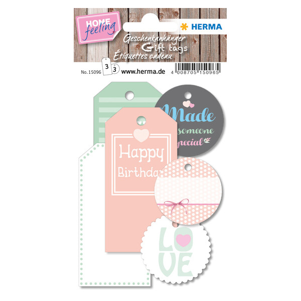 HERMA Geschenkanhänger HOME felling, farbig