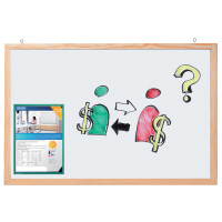 FRANKEN Weißwandtafel mit Holzrahmen, 1.200 x 800 mm