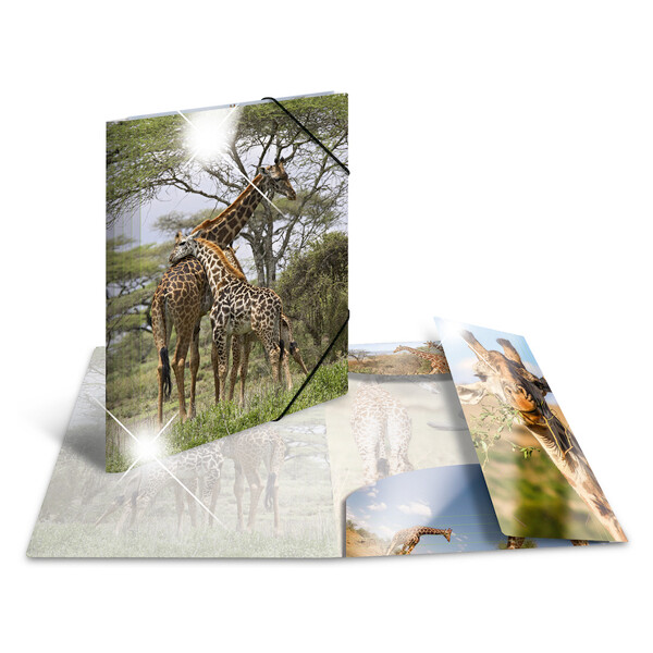 HERMA Eckspannermappe "Giraffe", PP Glossy, DIN A3