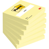 Post-it Haftnotizen notes, 102 x 152 mm, foliert, gelb