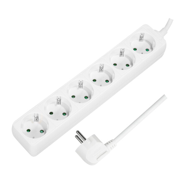 LogiLink Steckdosenleiste, 6-fach, ohne Schalter, schwarz