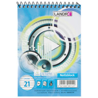 LANDRÉ Spiralnotizblock, DIN A6, 40 Blatt, kariert