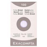 EXACOMPTA Karteikarten, 75 x 125 mm, kariert, weiß
