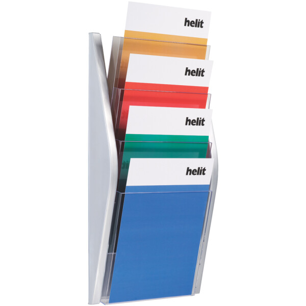 helit 4er Wand-Prospekthalter "the arc", DIN A4 hoch,schwarz