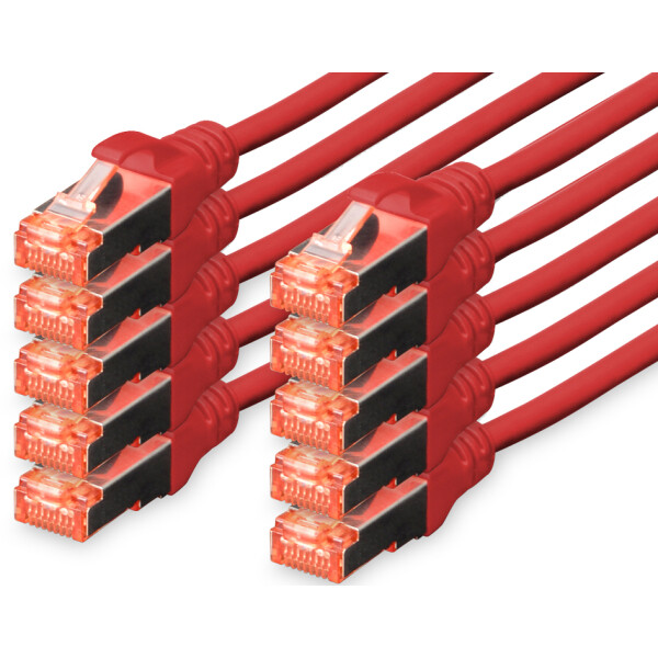 DIGITUS Patchkabel Kat. 6, S FTP, 1,0 m, rot, Set