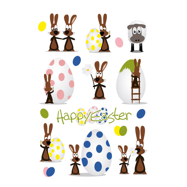 HERMA Oster-Sticker CLASSIC "Eierset bunt"
