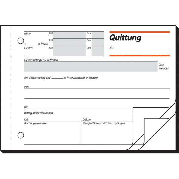 sigel Formularbuch "Quittung", einfaches Satzbild, A6 quer