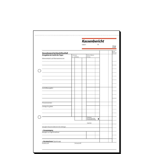 sigel Formularbuch "Kassenbericht Bestandsrechnung", A5