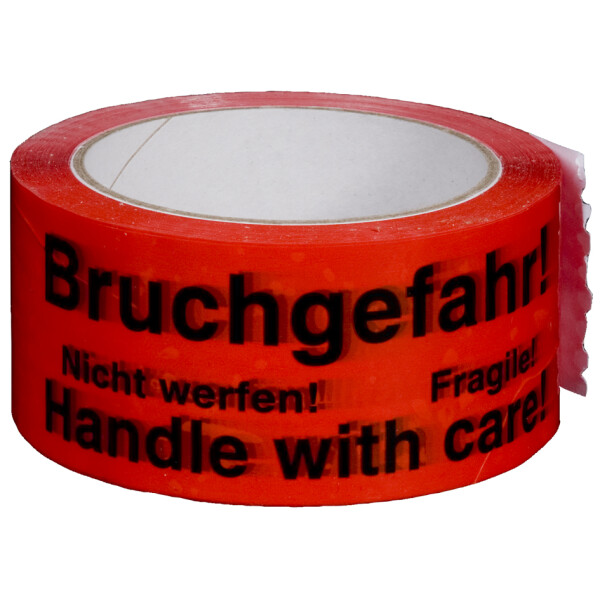 SMARTBOXPRO Signalklebeband "Vorsicht Glas!", rot, aus PP