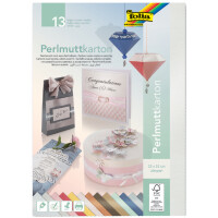 folia Perlmuttkarton, (B)250 x (H)350 mm, 250 g qm, 13 Blatt