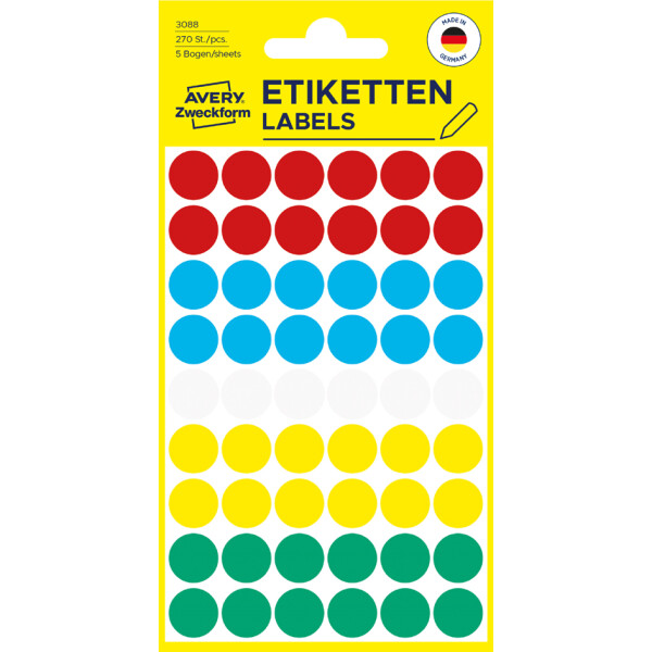 AVERY Zweckform Markierungspunkte, Durchmesser 18mm, schwarz