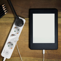 LogiLink Steckdosenleiste, 4-fach, mit Schalter, weiß