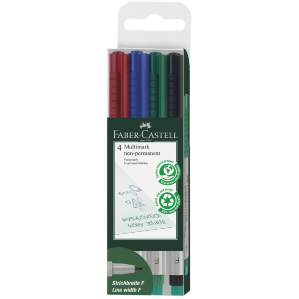 FABER-CASTELL NonPermanent-Marker MULTIMARK S, 4er Etui